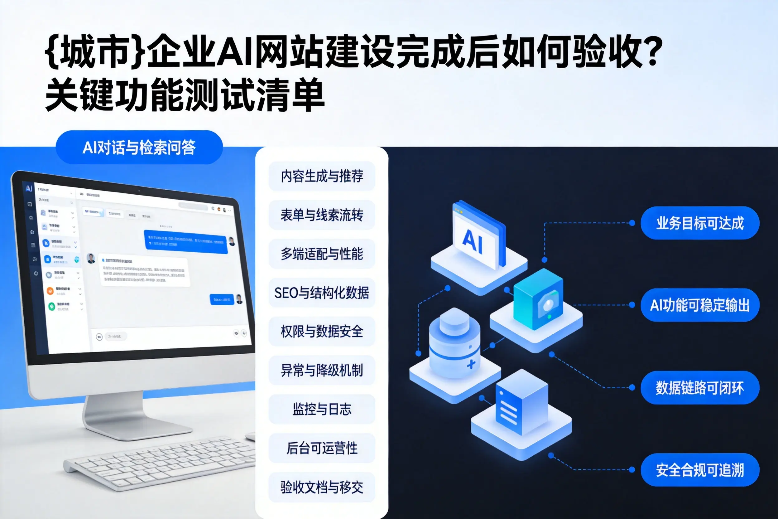 长春企业AI网站建设完成后如何验收？关键功能测试清单