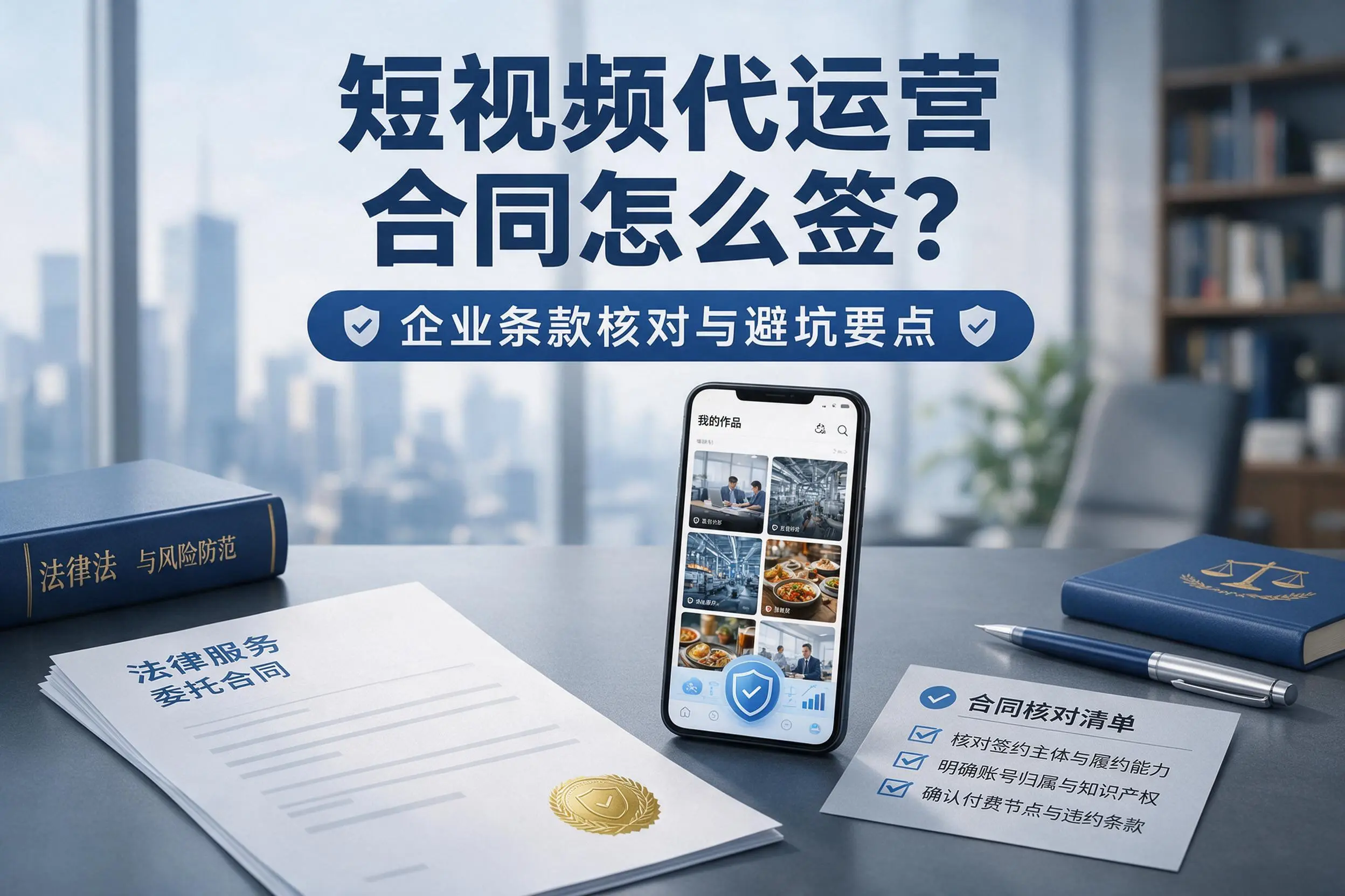 短视频代运营合同怎么签?长春企业条款核对与避坑要点