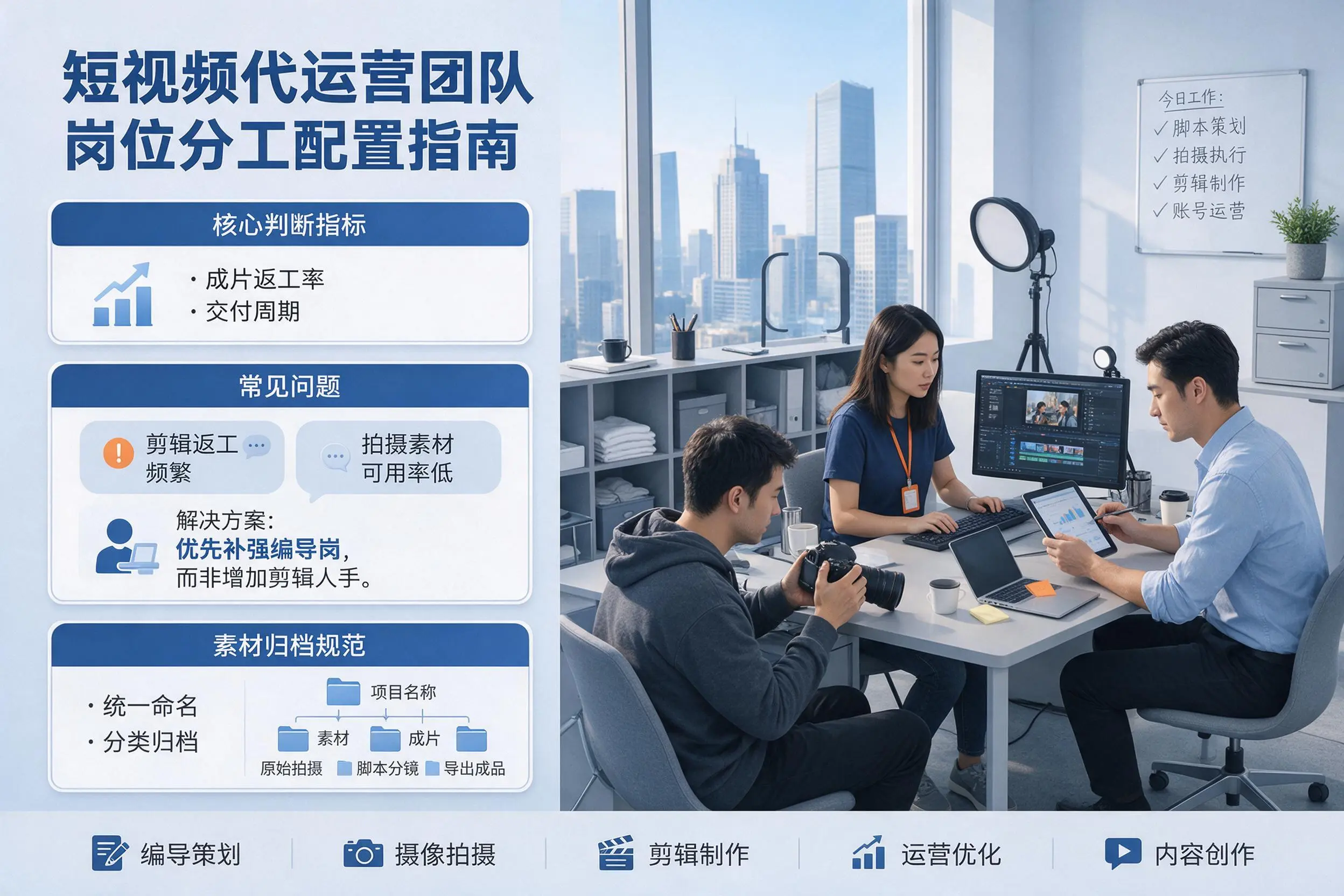 短视频代运营团队如何配置?长春企业岗位分工科普说明