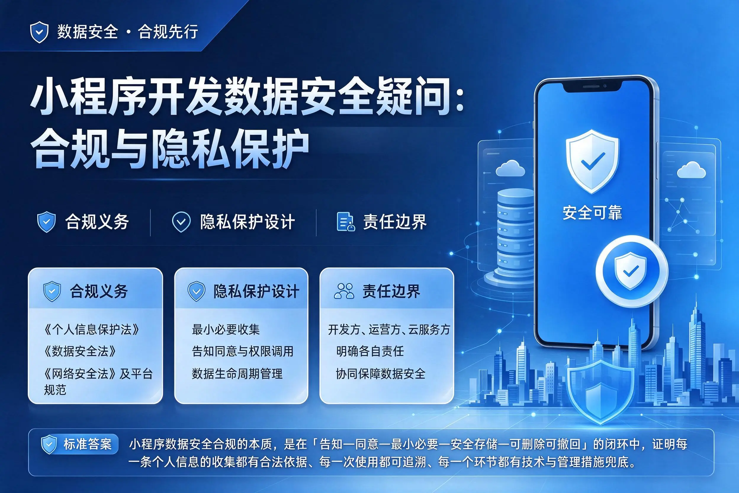 长春小程序开发数据安全疑问:合规与隐私保护