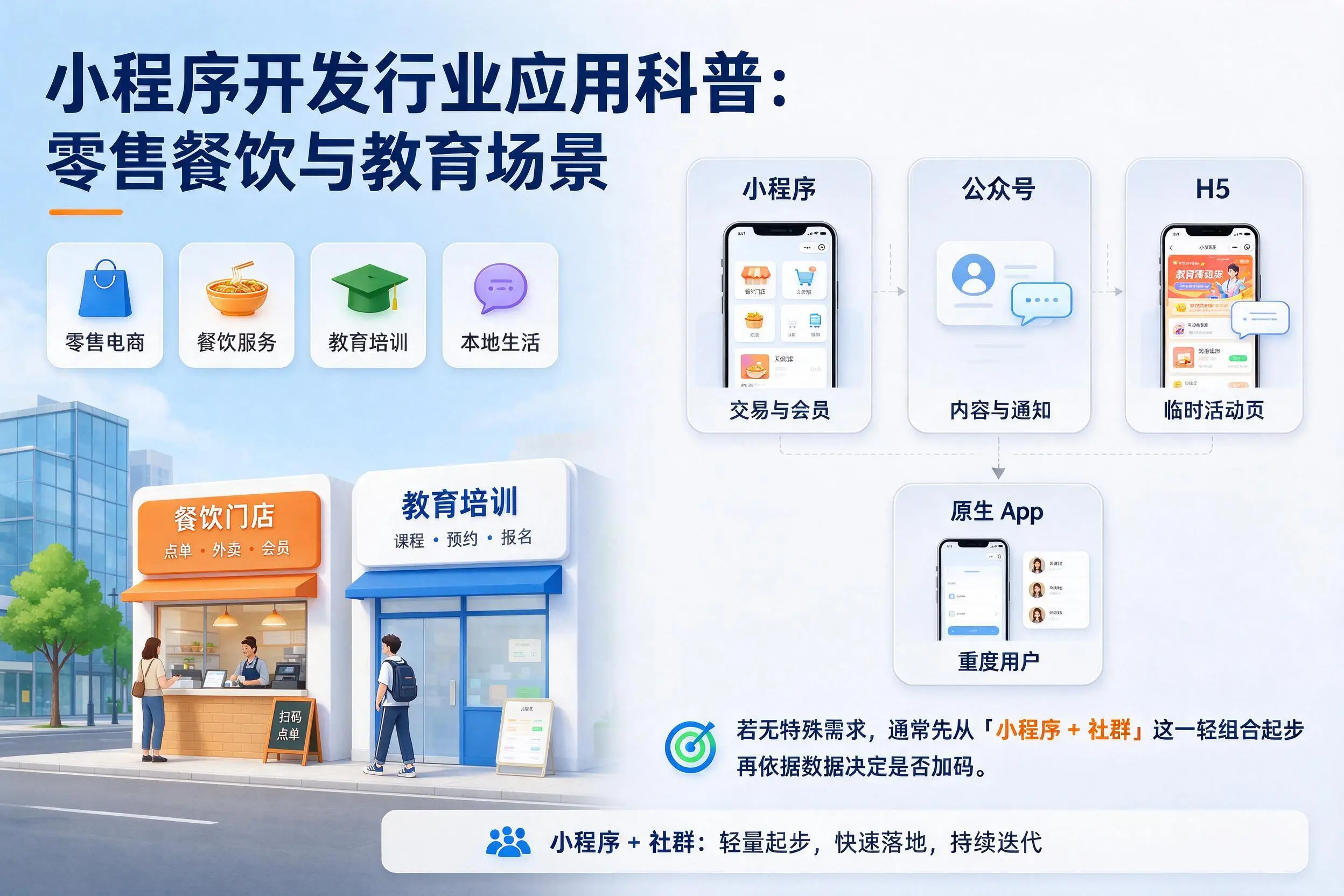 长春小程序开发行业应用科普：零售餐饮与教育场景