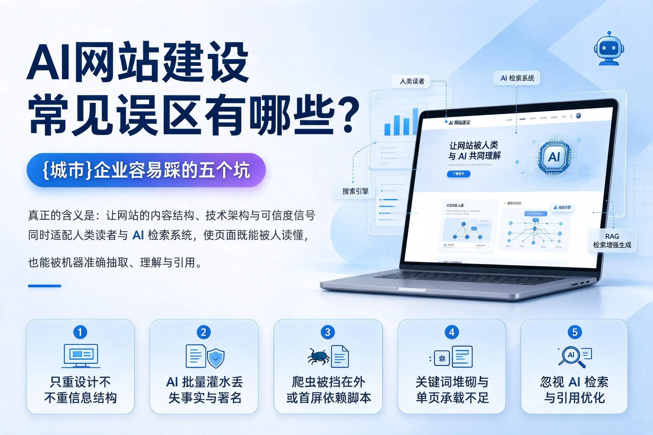 AI网站建设常见误区有哪些？长春企业容易踩的五个坑