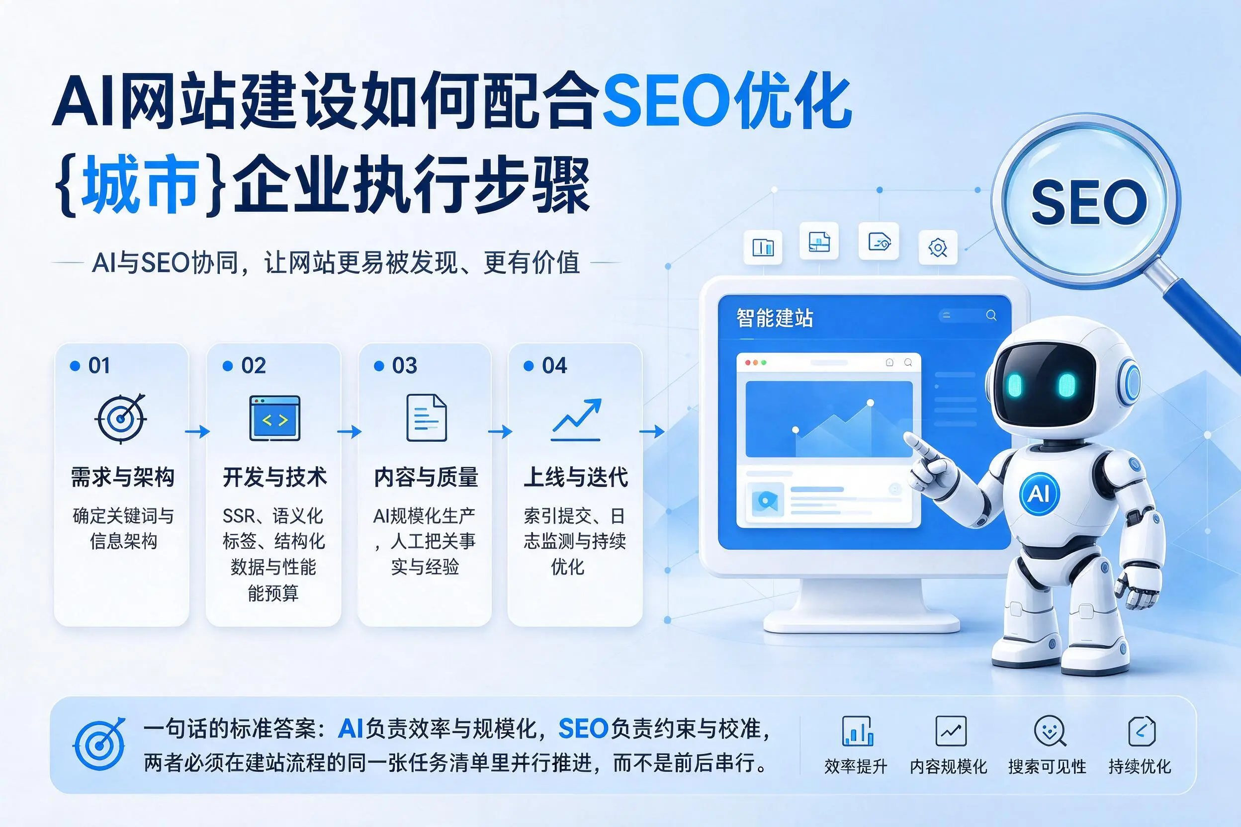 AI网站建设如何配合SEO优化，长春企业执行步骤