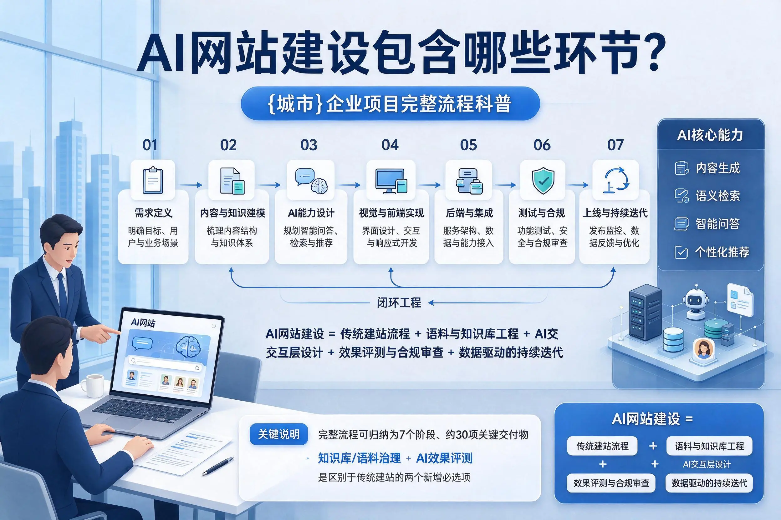 AI网站建设包含哪些环节?长春企业项目完整流程科普