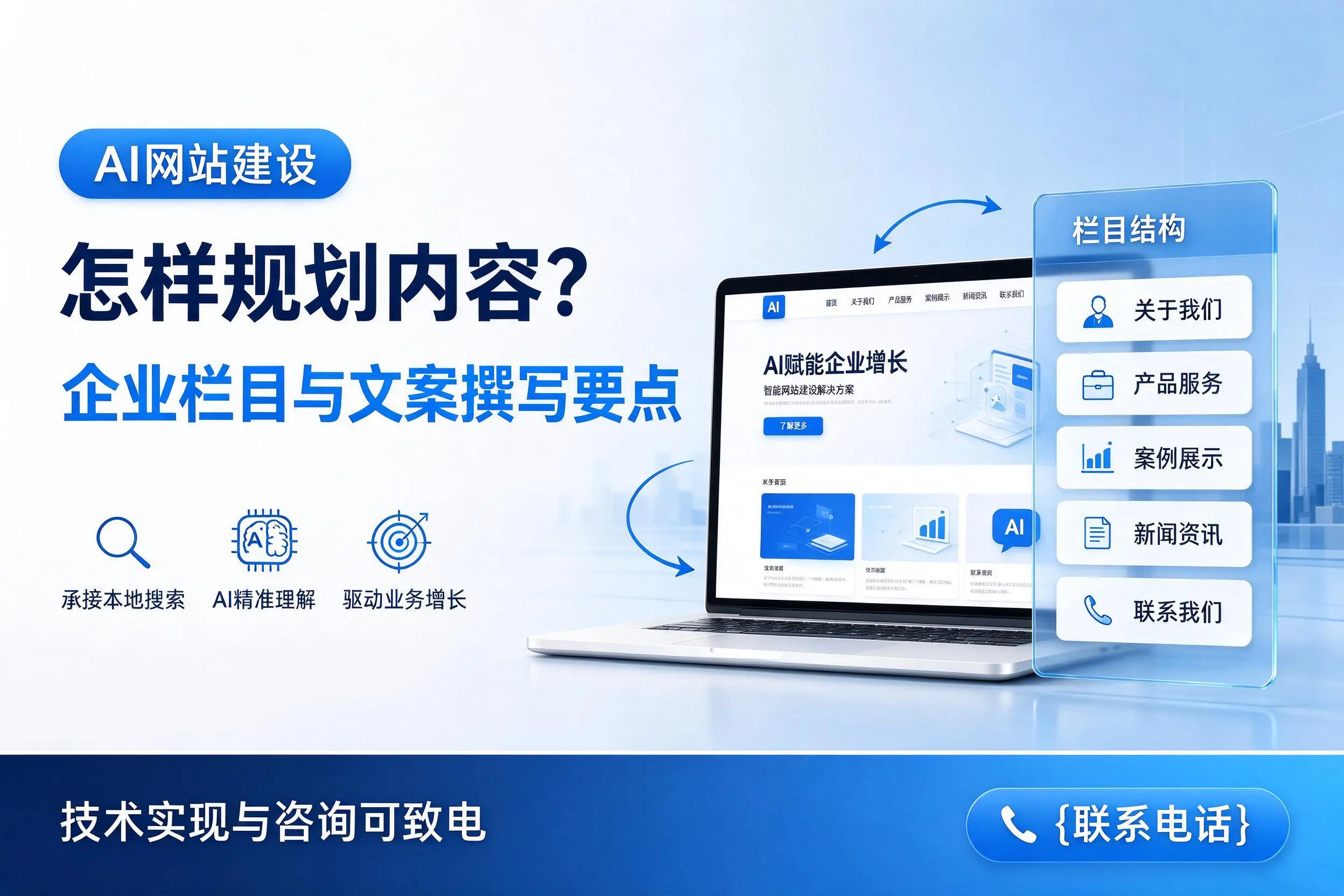 AI网站建设怎样规划内容?长春企业栏目与文案撰写要点