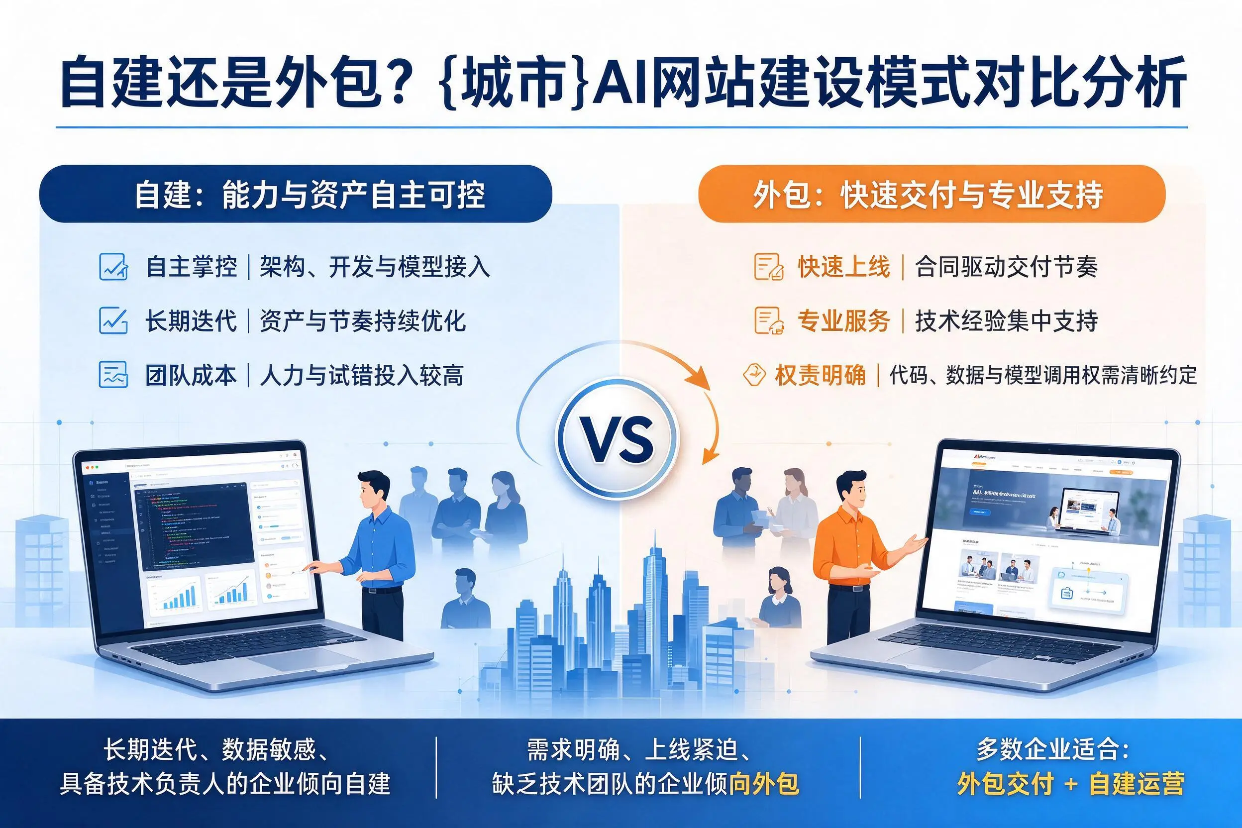 自建还是外包？长春AI网站建设模式对比分析
