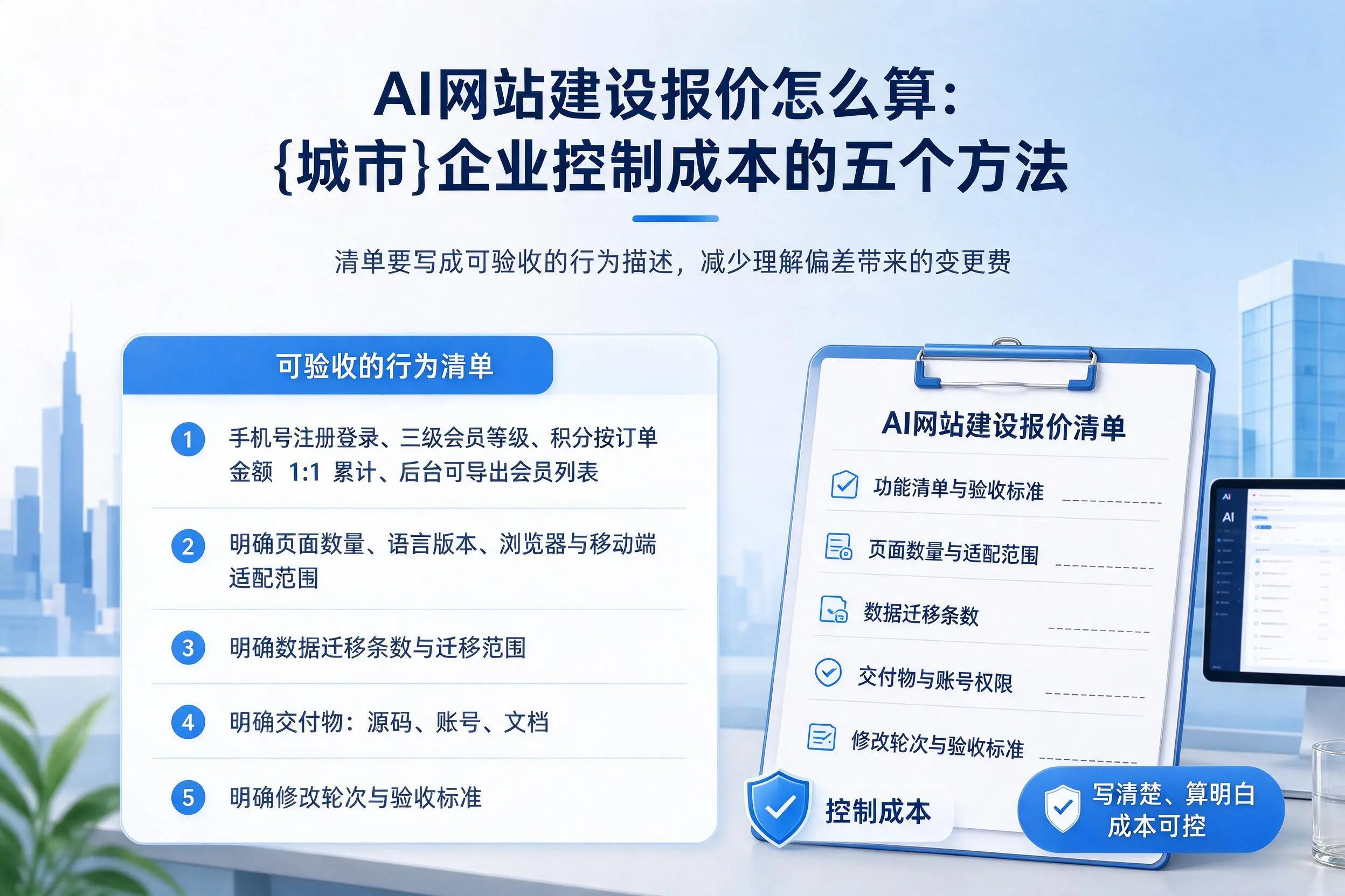 AI网站建设报价怎么算:长春企业控制成本的五个方法